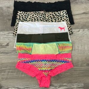 Pink by Victoria’s Secret Multi style Panties Bundle of 6 Size Large